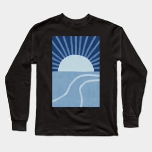 Blue moonlight landscape Long Sleeve T-Shirt